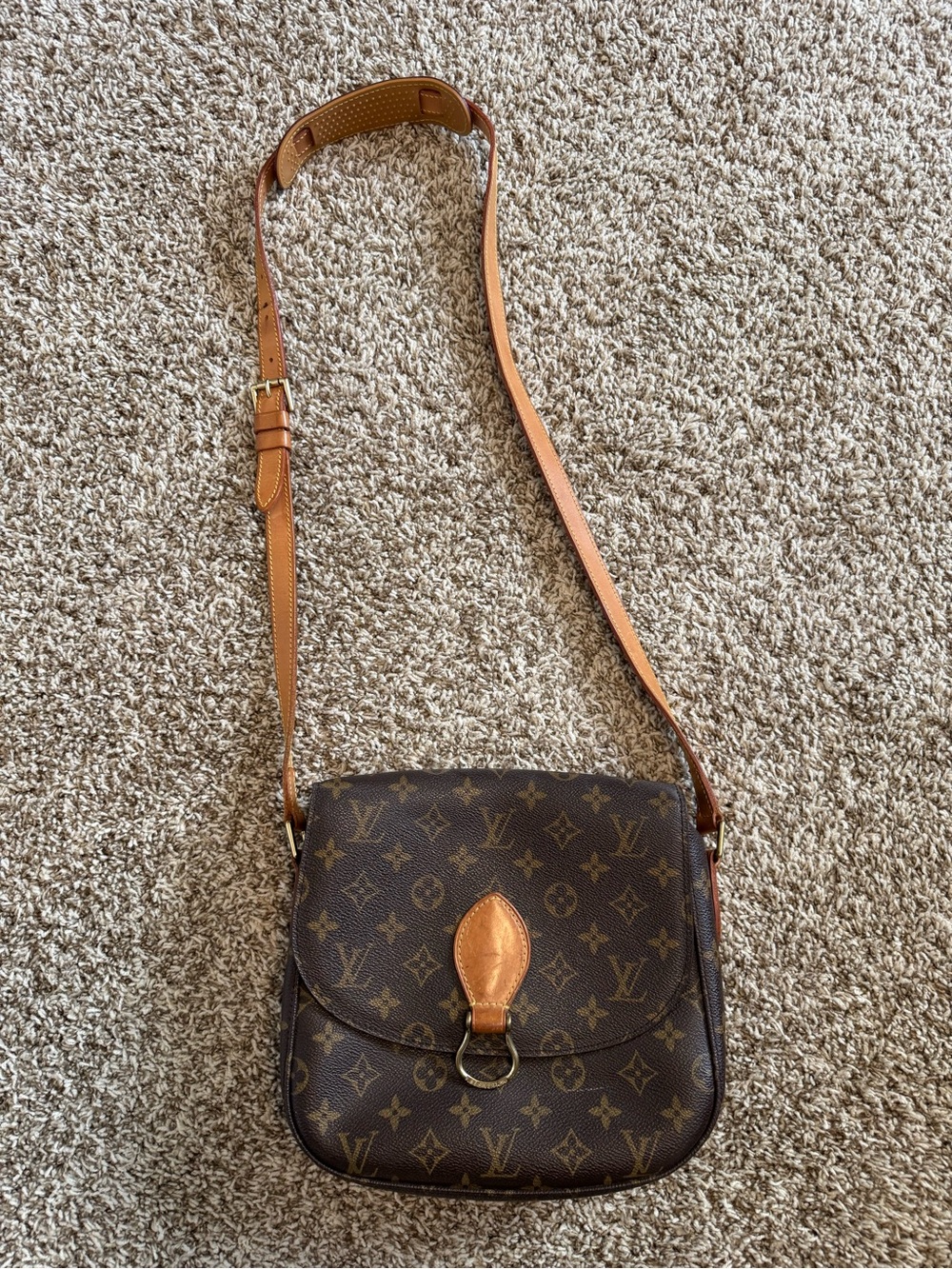 Louis Vuitton Monogram Crossbody with Tan Leather Trim